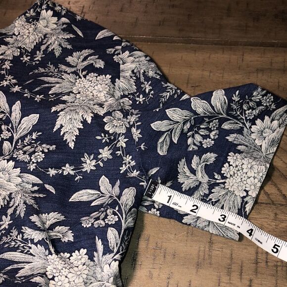 Made in France 🇫🇷 Rodier Cotton Skirt Suit Double Button Leaf Toile Pattern - Picture 9 of 17